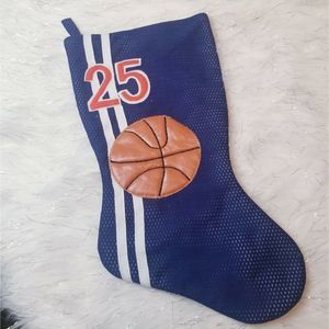 Blue Sports Christmas 25 Stocking blue basket ball